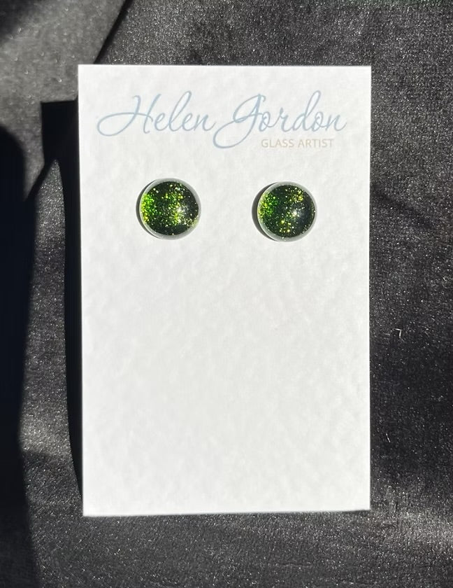 Green Sparkly Earrings