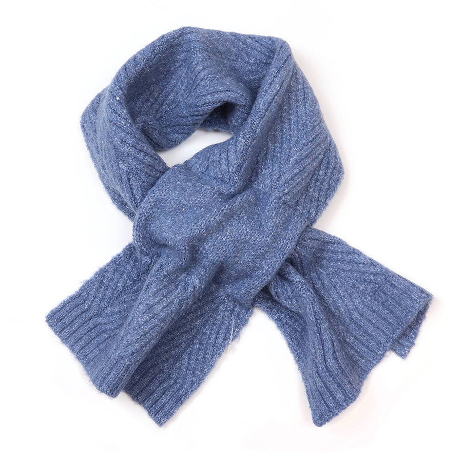 Herringbone Pull Through Scarf Denim Blue