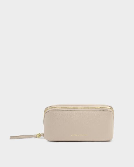 Katie Loxton Fold-Out Mirror Makeup Bag in Oyster