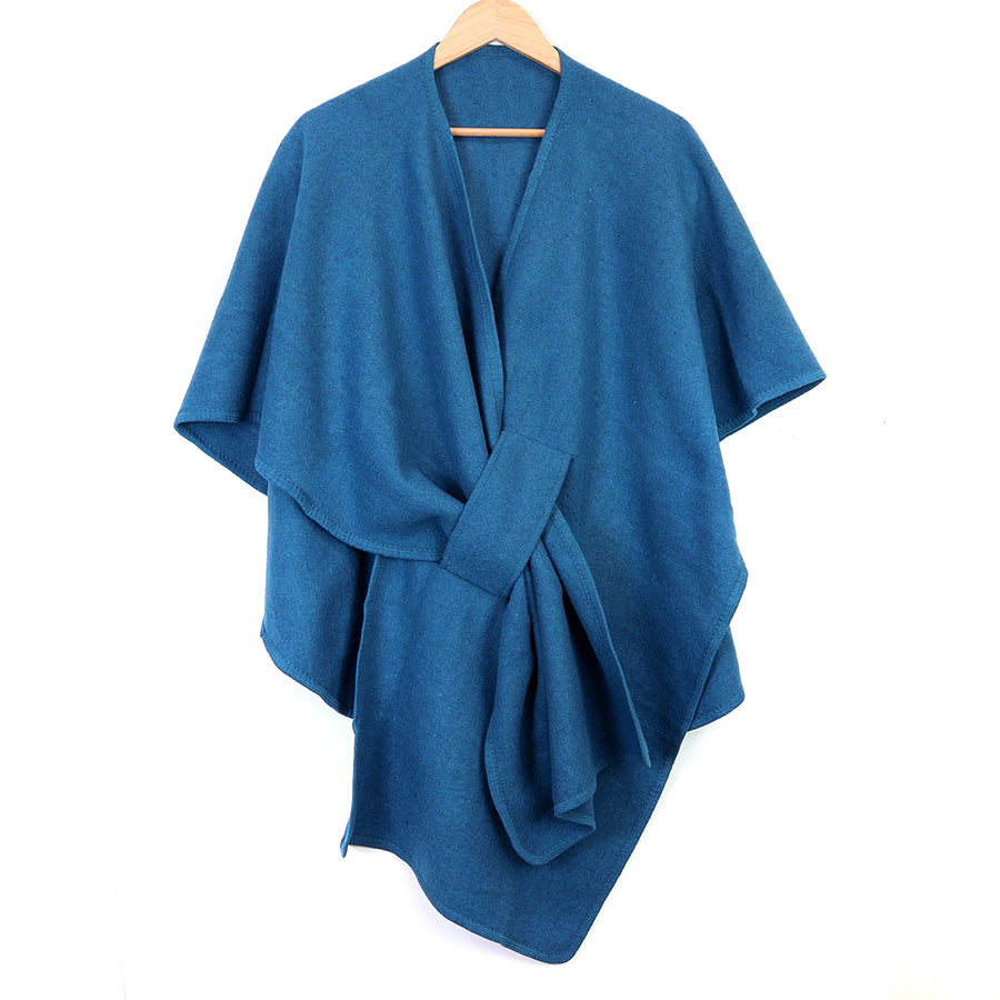 Self Tie Waist Poncho Teal