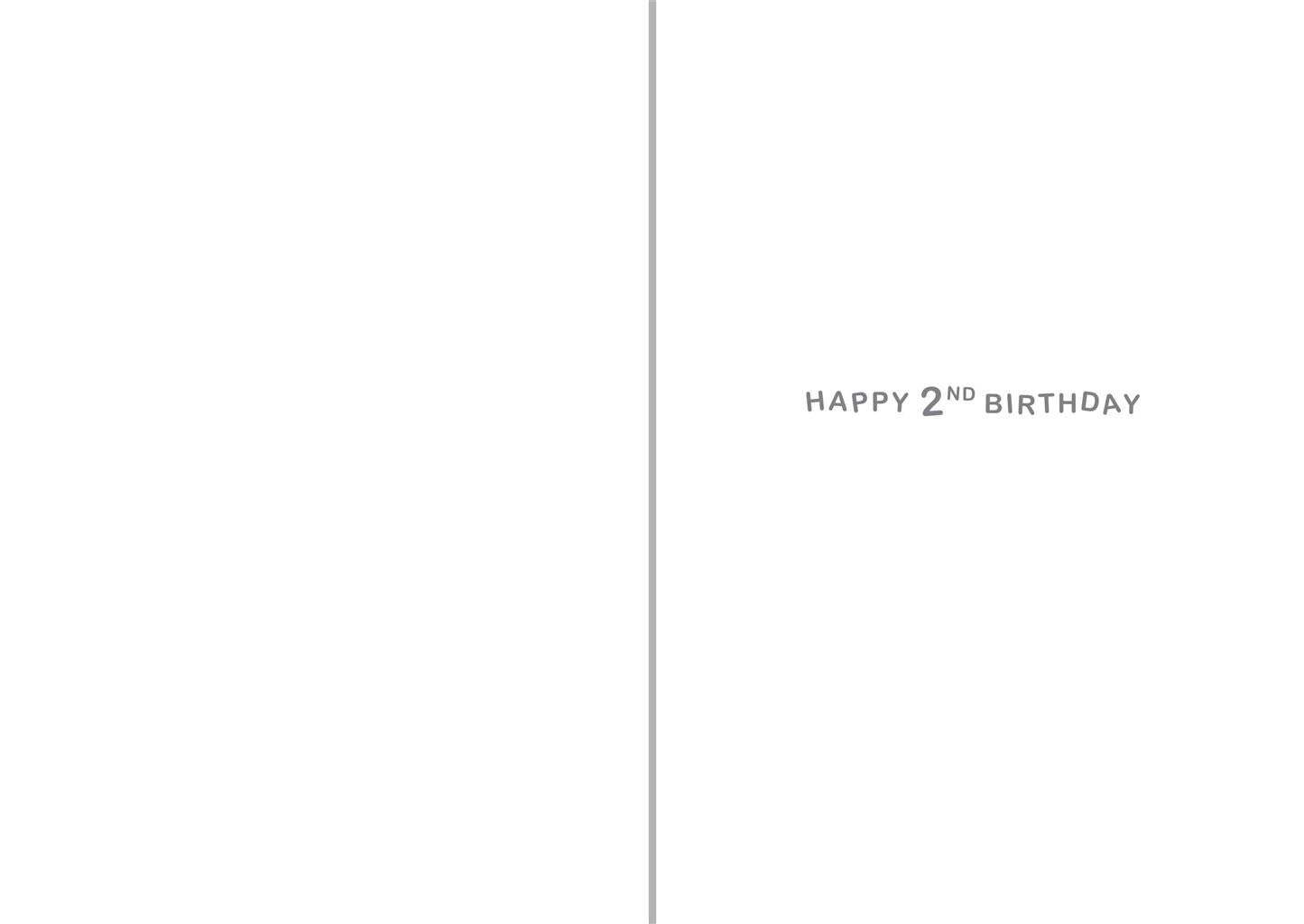 2nd Birthday Elephant Greetings Card