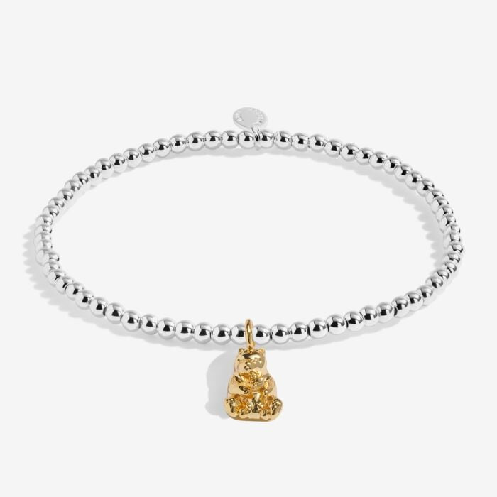A Little Mama Bear Bracelet In Silver And Gold Plating