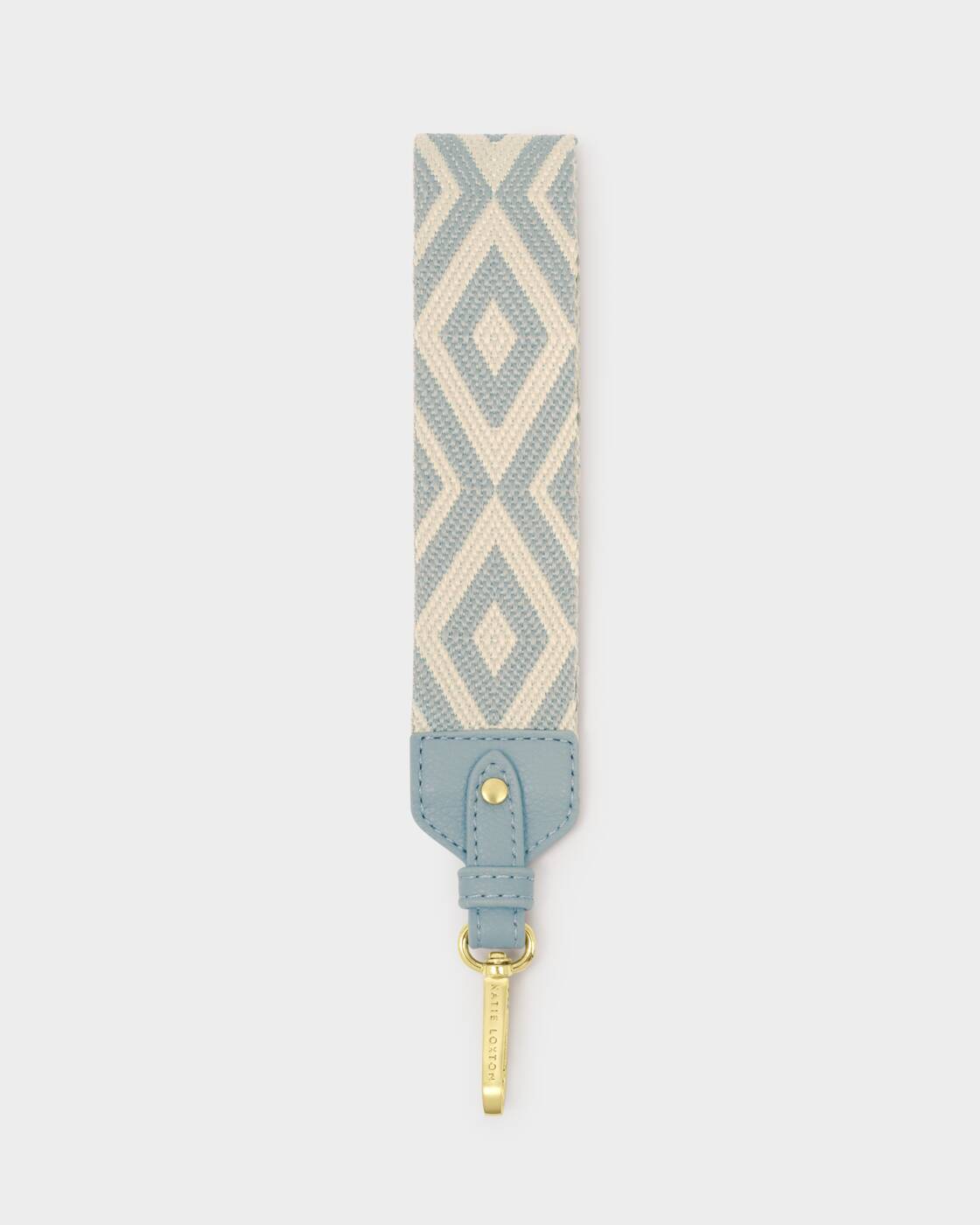 Chevron Canvas Wrist Strap in Duck Egg Blue