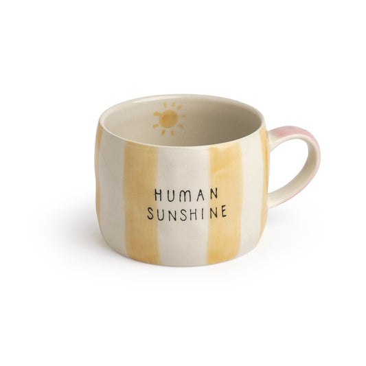 Human Sunshine Striped Stoneware Mug