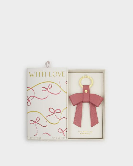 Katie Loxton Boxed Bow Keyring Pink