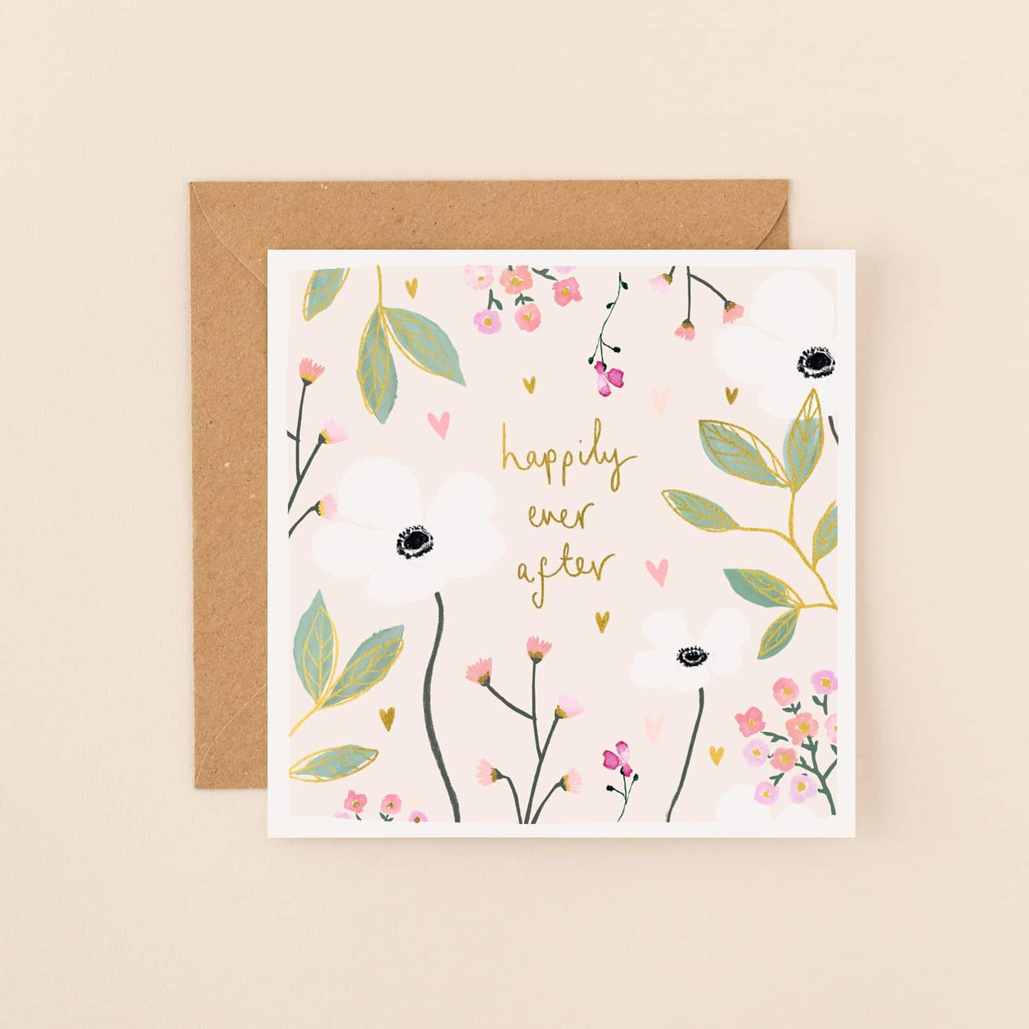 Hapily Ever After Flowers Greetings Card