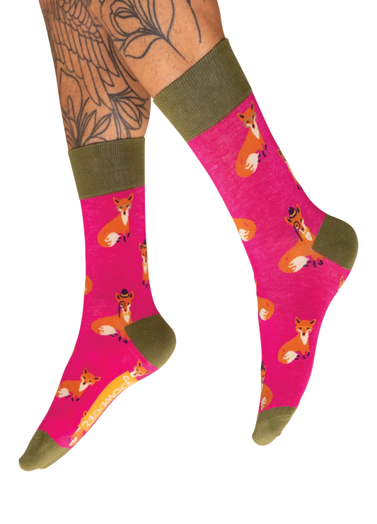 Men’s Gentlemen Fox Socks- Pink