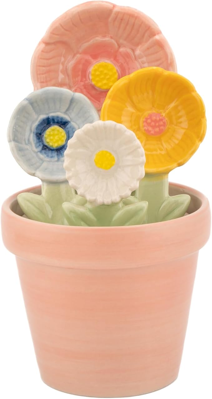 Flower Measuring Spoons With Pot