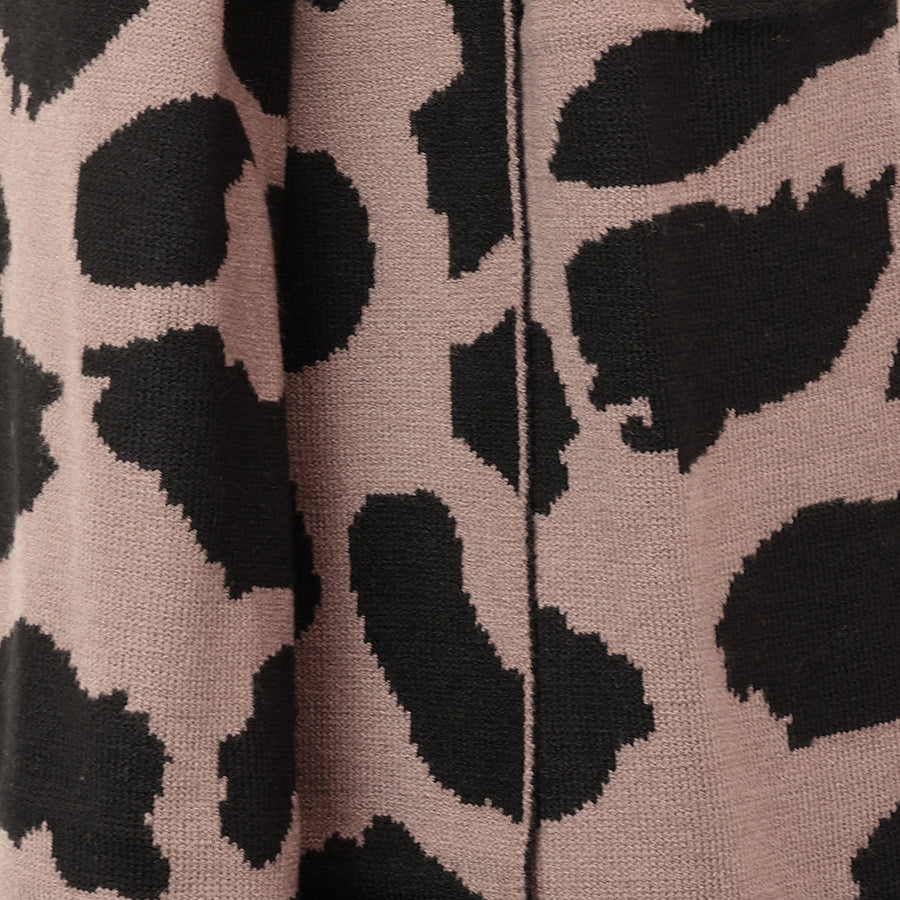 Taupe & Black Abstract Animal Print Scarf
