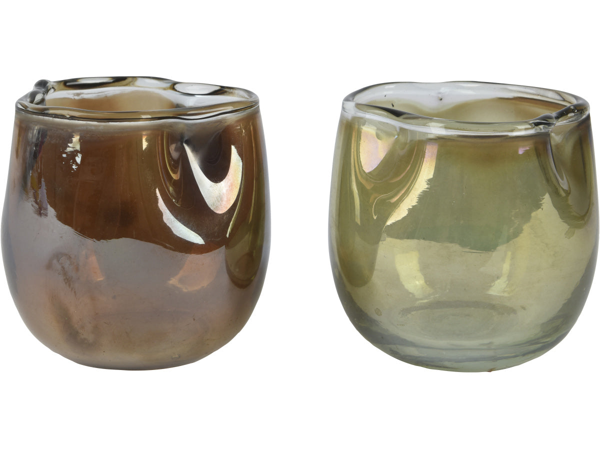 Rustic Glass Tea Light Holder