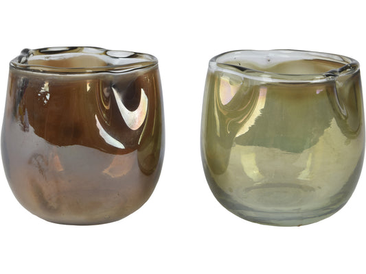 Rustic Glass Tea Light Holder