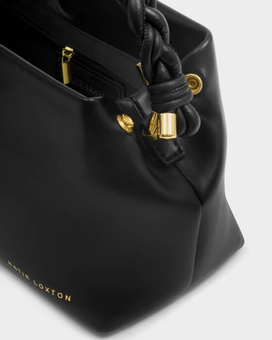 Katie Loxton Arden Braided Top Handle Bag in Black