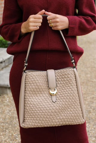 Luella Grey Flora Mushroom Weave Hobo Bag