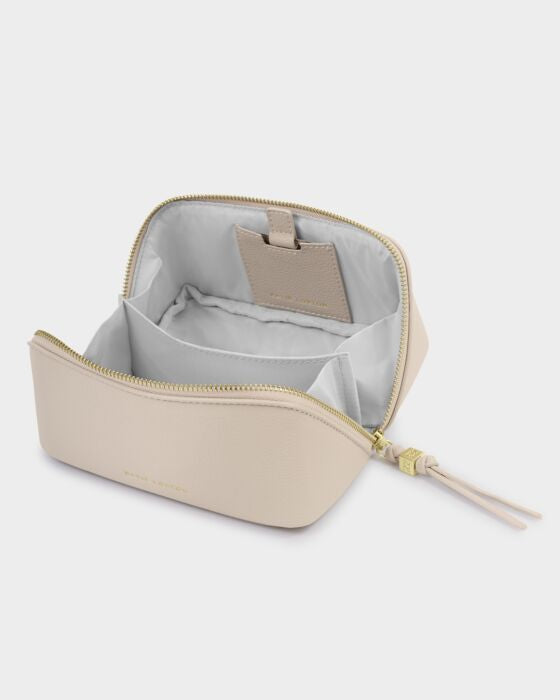 Katie Loxton Fold-Out Mirror Makeup Bag in Oyster