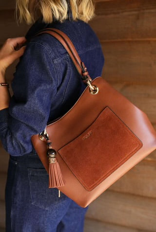 Luella Grey Sienna Conker Hobo Tote Bag