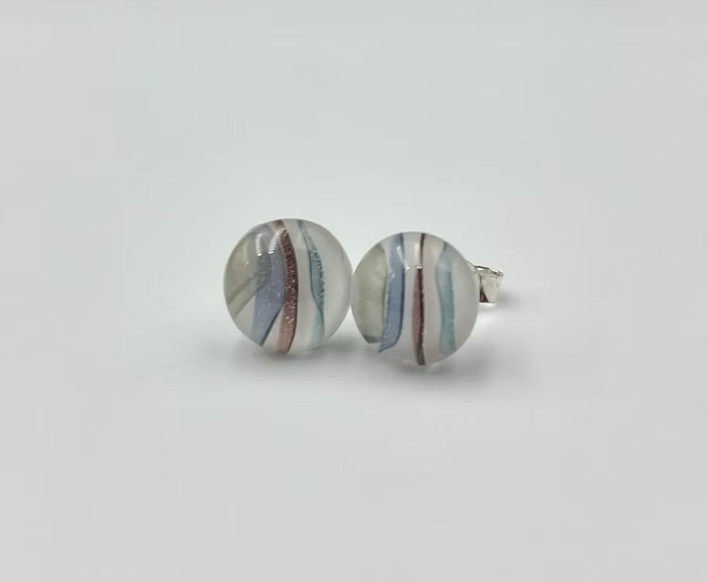 Chic Ripple Glass Circular Stud Earring