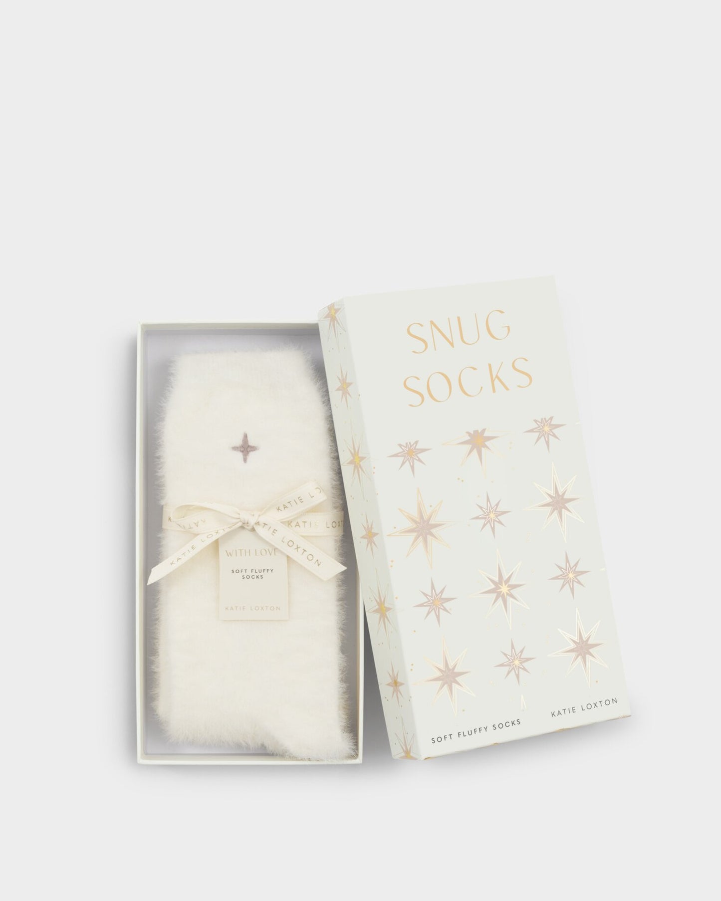 Katie Loxton Gift Boxed Fluffy Socks in Off White