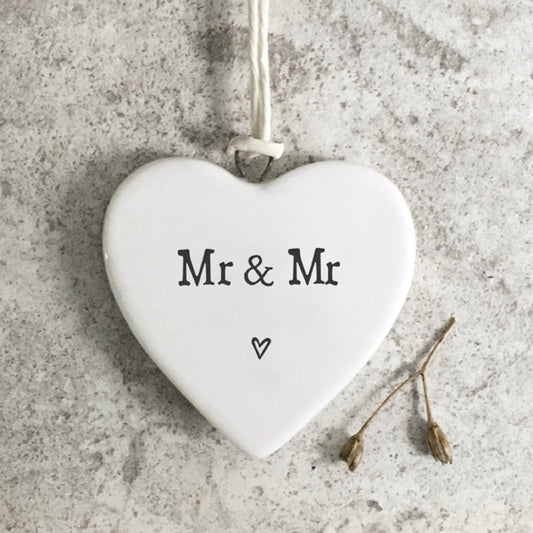 Porcelain Hanging Heart Mr & Mr