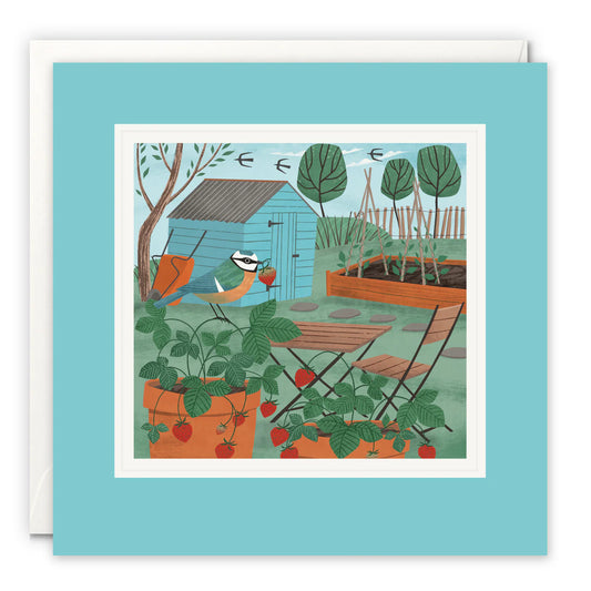 James Ellis Strawberry Pots Greetings Card