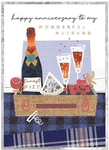 Happy Anniversary Wonderful Husband Greetings Card