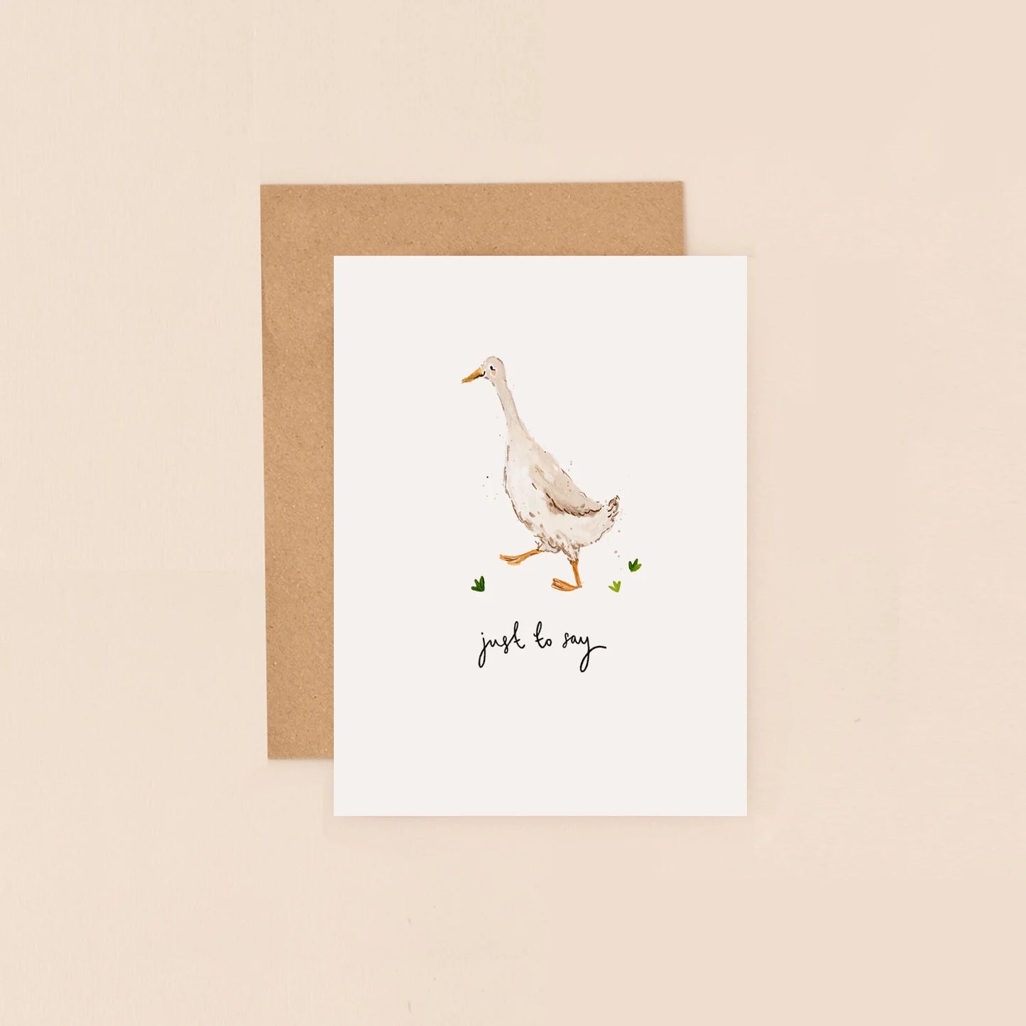 Duck Just to Say Mini Greetings Card