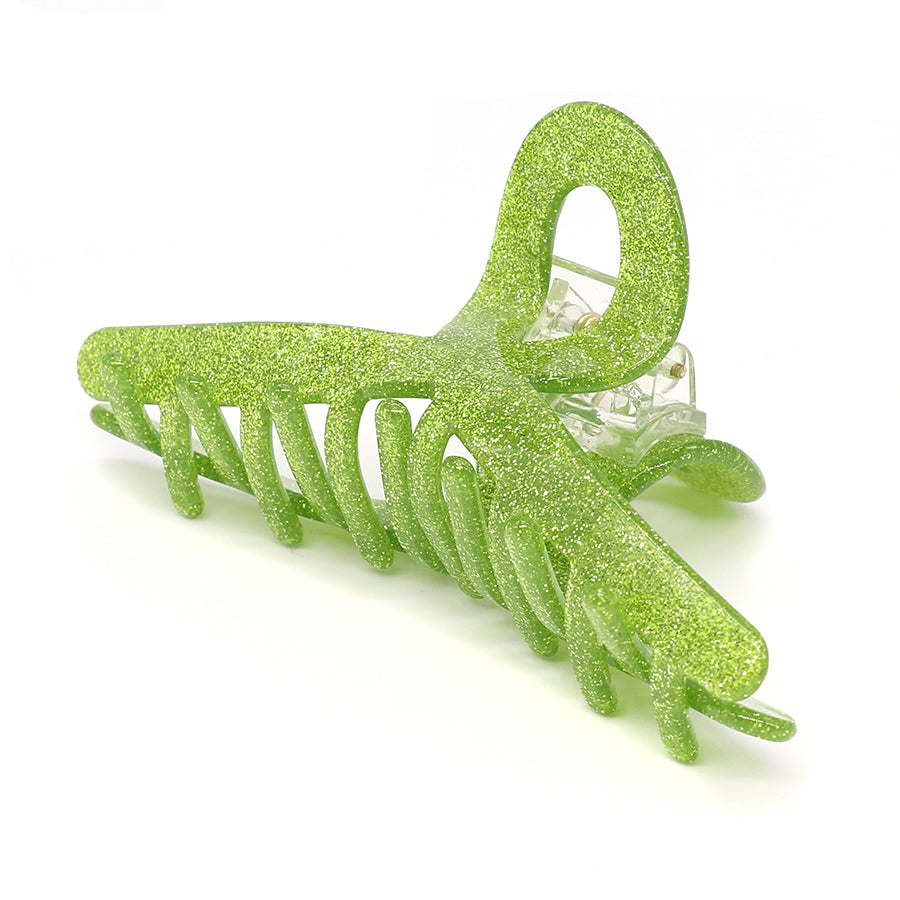 Lime Glitter Claw Clip