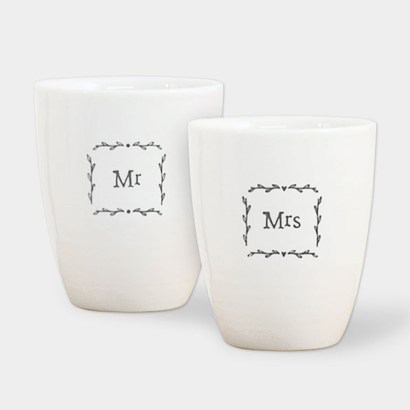 Mr & Mrs Porcelain Egg Cup Boxed Set