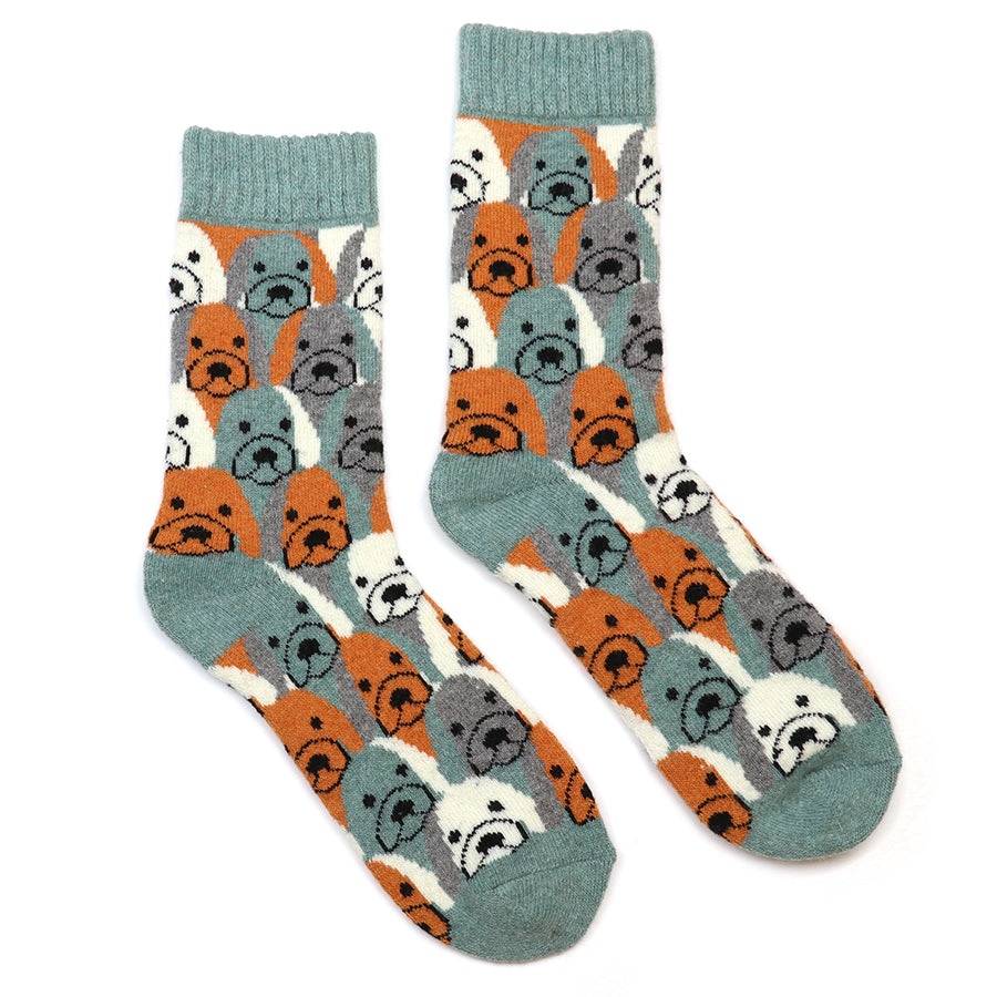 Striped Dog Socks Green