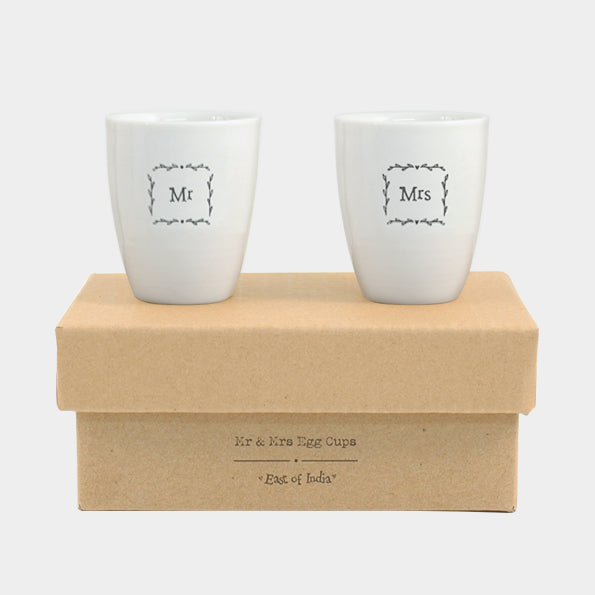Mr & Mrs Porcelain Egg Cup Boxed Set