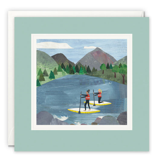 James Ellis Paddle Boarder Lake Greetings Card