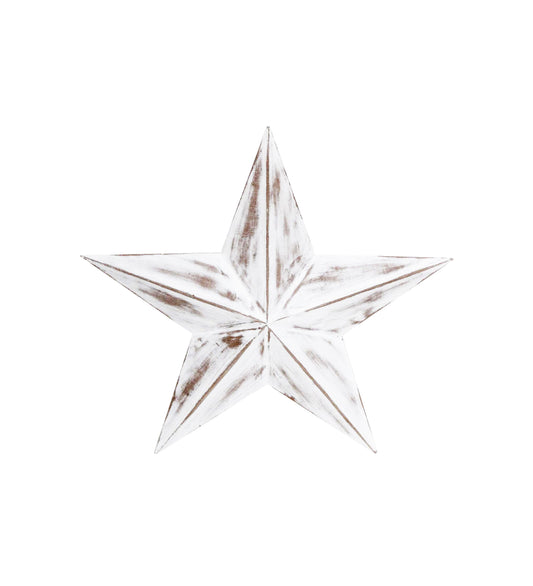 Wooden 3D Star Antique White