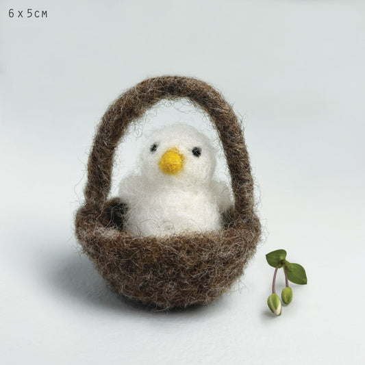 Felted Chick In Nest