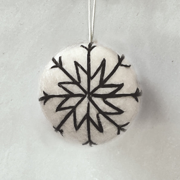 White Felt Hanging Bauble