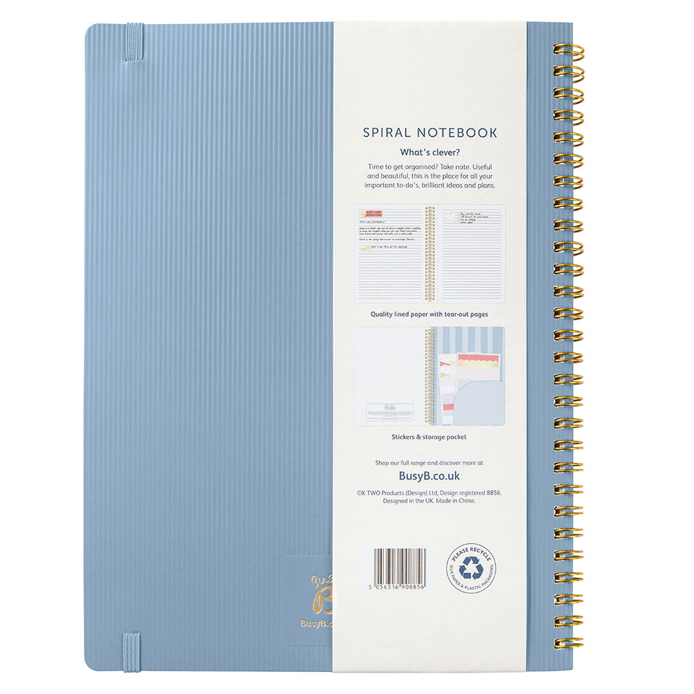 Large Spiral Notebook Blue