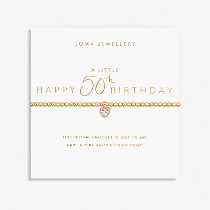 A Little Happy 50th Birthday Bracelet In Gold Plating