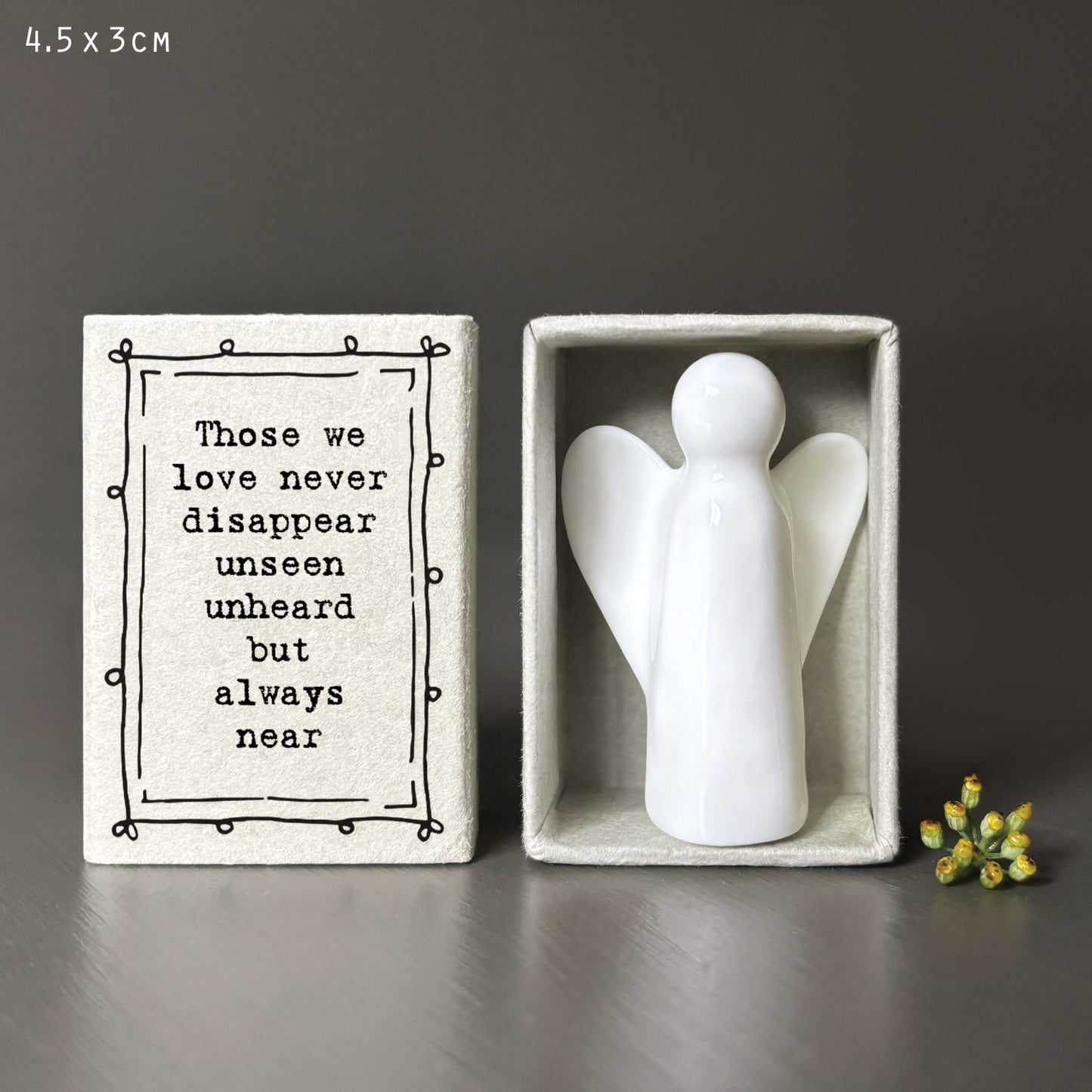 East Of India Matchbox Porcelain Angel Those We Love