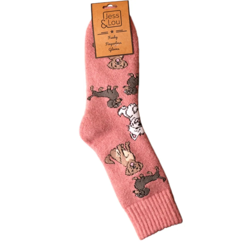 Pink Dogs Cosy Socks