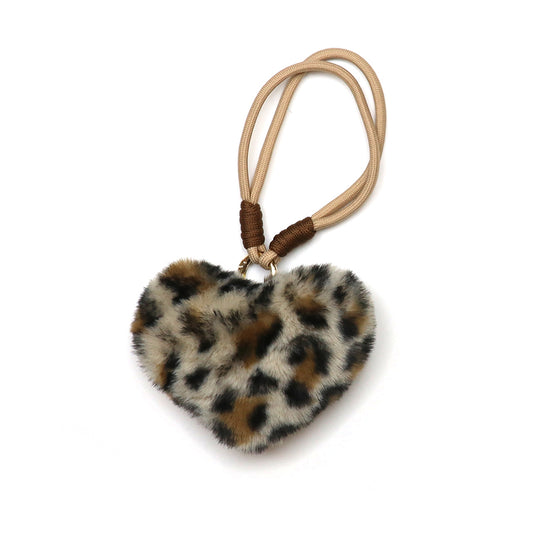 Faux Fur Bag Charm Leopard Print