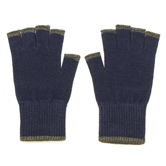Men’s Fingerless Gloves in Navy & Grey