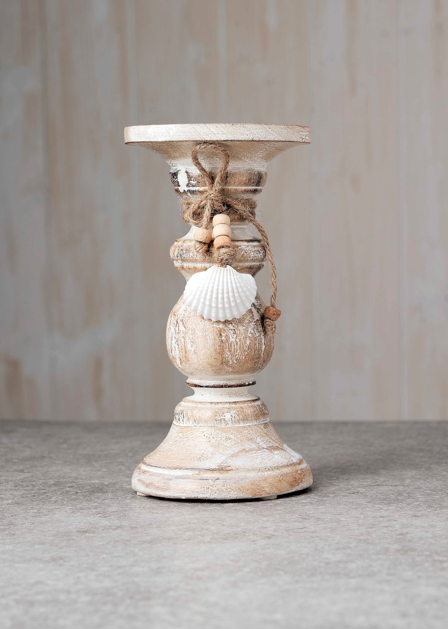 Wooden Shell Candle Holder