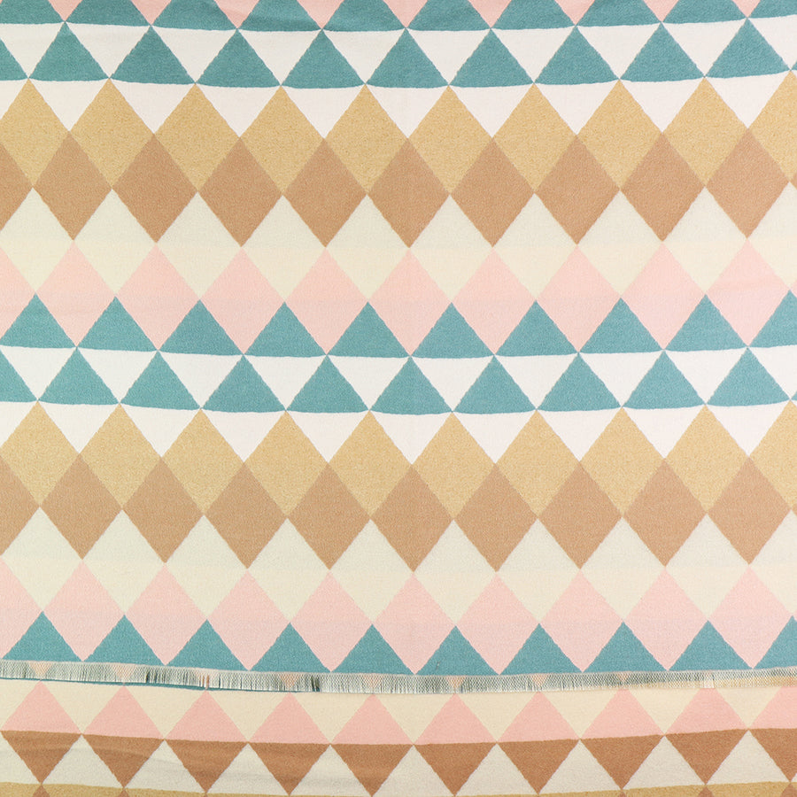 Mix Triangle Print Jacquard Scarf Beige & Pink
