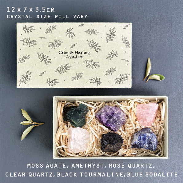 Large Matchbox With Crystal Set- Calm & Healing