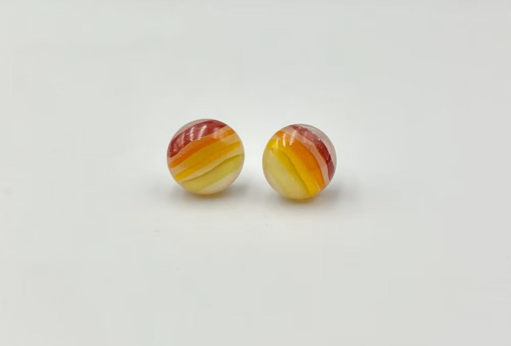 Sunset Ripple Glass Circular Stud Earrings