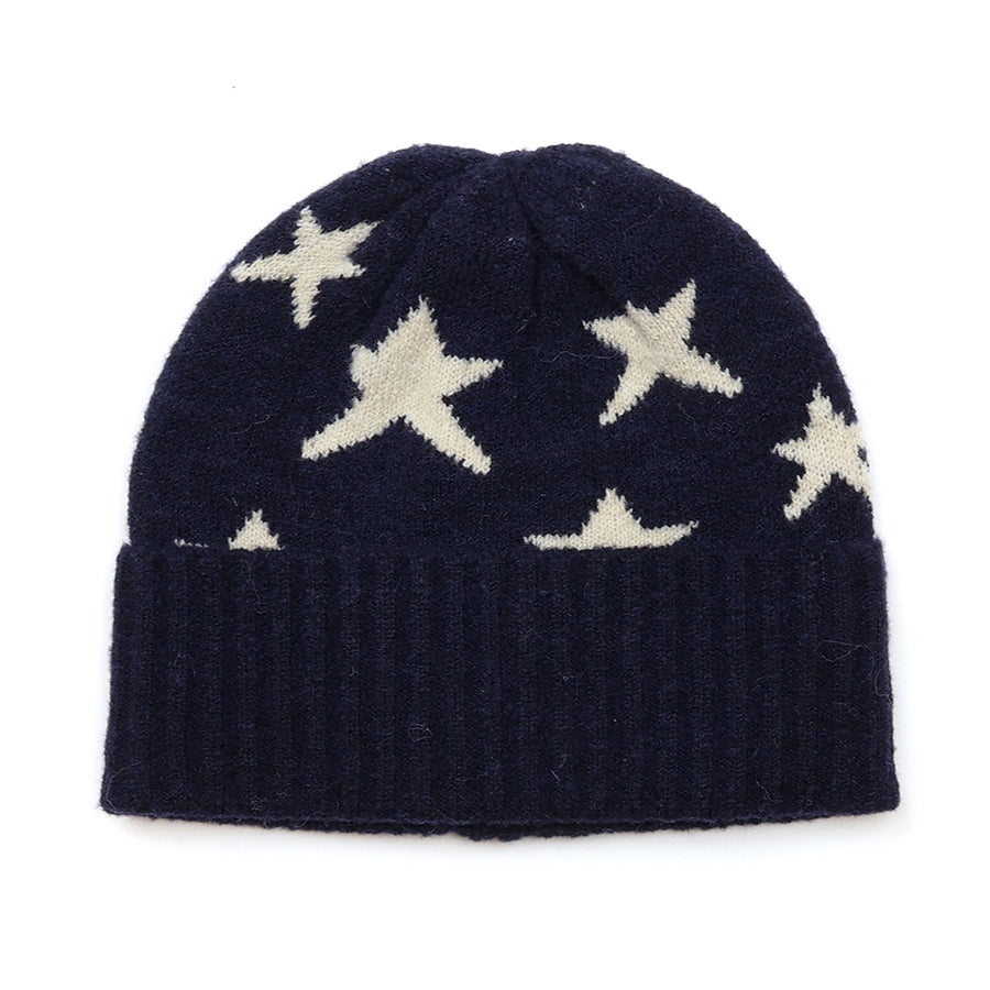 Estelle Navy & Cream Beanie Hat