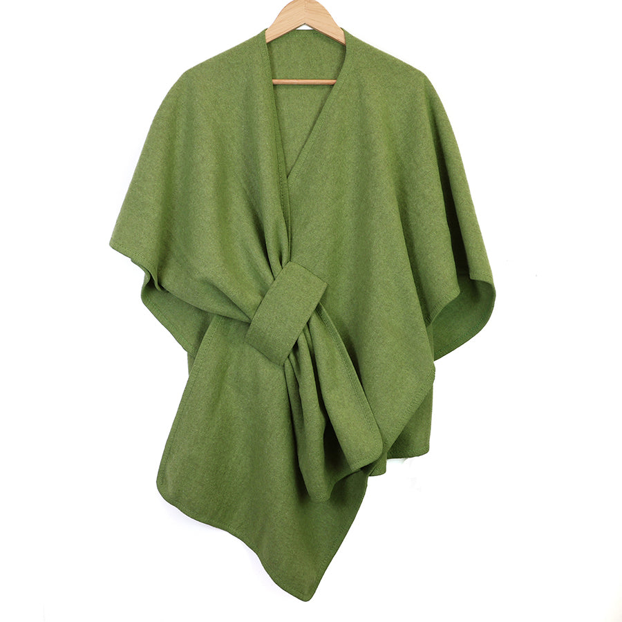 Self Tie Waist Poncho Green