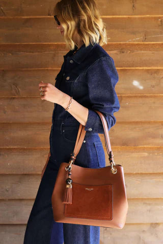 Luella Grey Sienna Conker Hobo Tote Bag