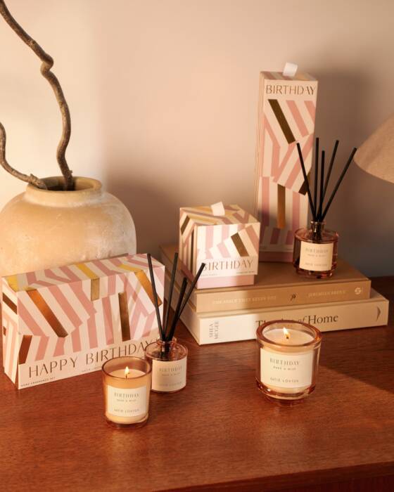 Katie Loxton Sentiment Candle ‘Birthday’ Peach Rose & Sweet Mandarin