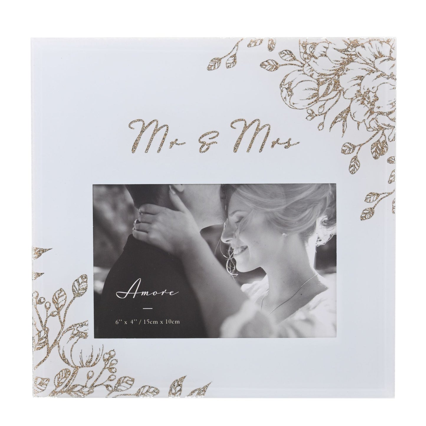 Mr & Mrs Floral Photo Frame 4”x6”