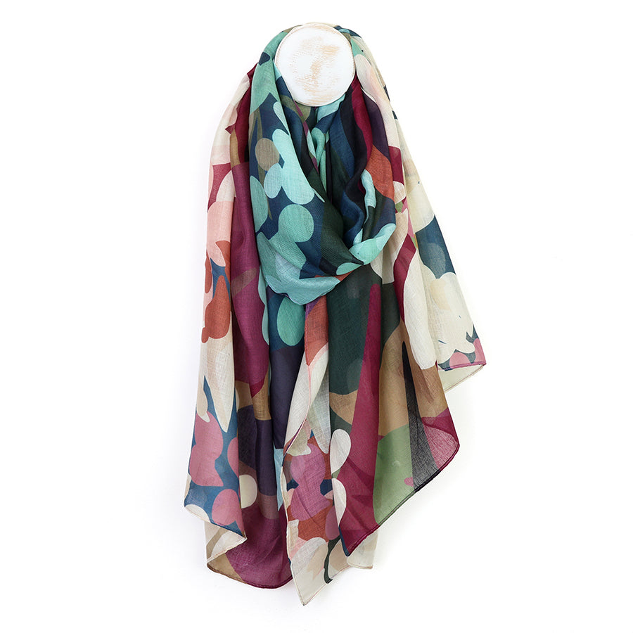 Plum & Teal Botanical Print Scarf