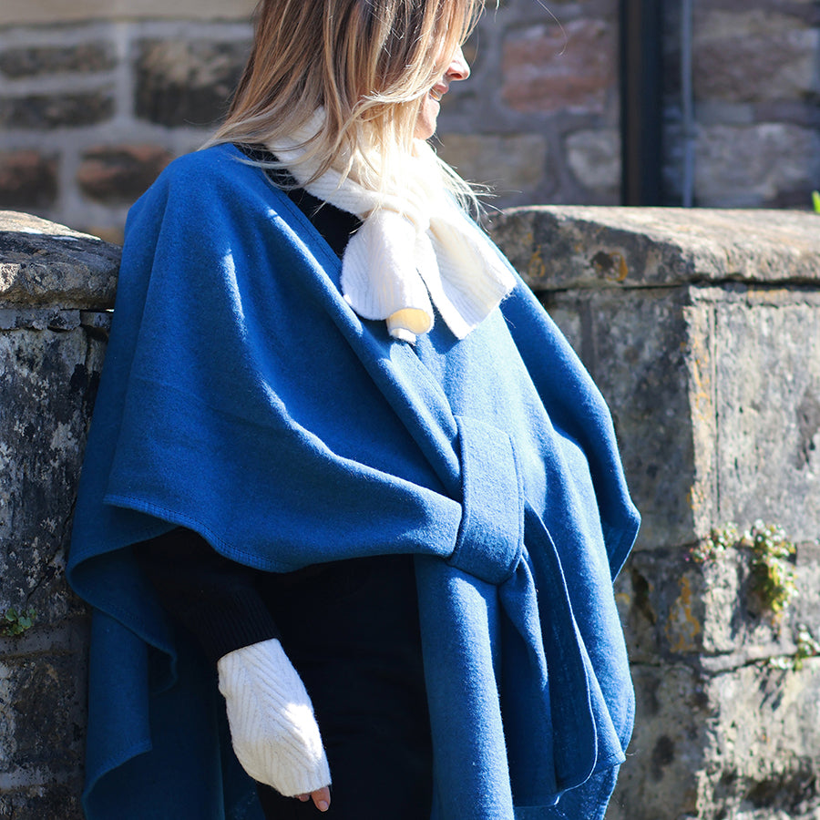 Self Tie Waist Poncho Teal
